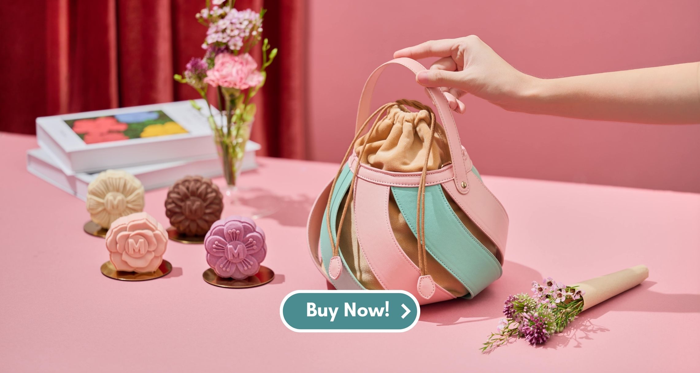 Minty Rose Mooncake Bucket Bag Minty Rose Mooncake Bucket Bag
