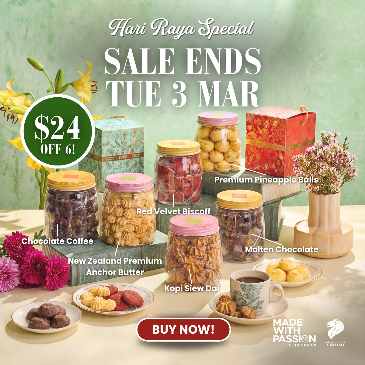 Halal Hari Raya cookies Singapore Mdm Ling Bakery